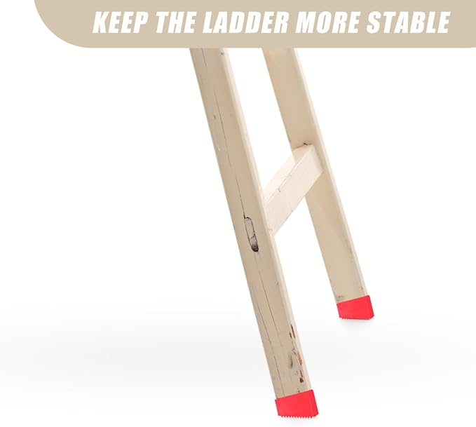 Operitacx Anti-Slip Rubber Ladder Foot Covers 2.17 Inch Non-Skid Ladder Caps for Step and Attic Ladders Floor Protection and Stability