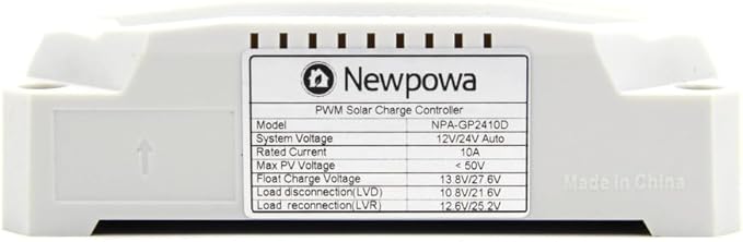 Newpowa 20A Solar Charger Controller Solar Panel Battery Intelligent Regulator with USB Port Display 12V/24V (20A Positive Ground)