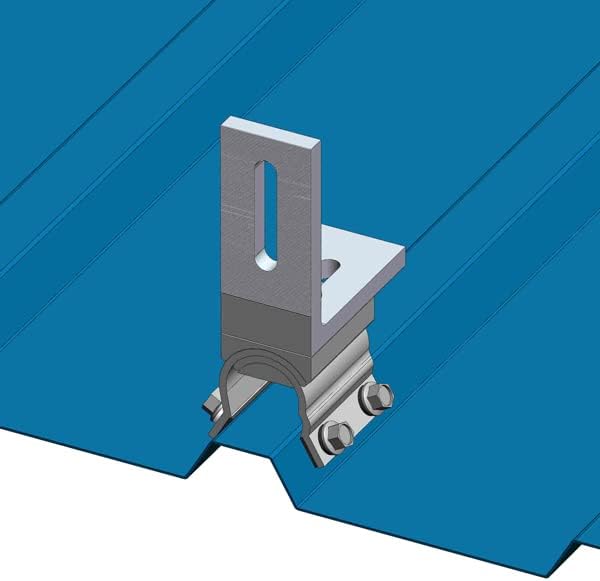 10 MageBracket RL with L Bracket R-Panel Trapezoidal Metal Roof Mounting Racking Rib Brackets Clamps for Solar Panel Module Installation