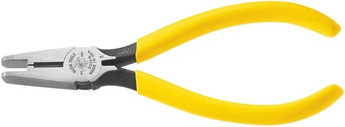 Klein Tools D234-6 Scotchlok Connector Crimping Pliers with Induction Hardened Knives, Hot-Riveted Joint and Curved Handles , Yellow Small