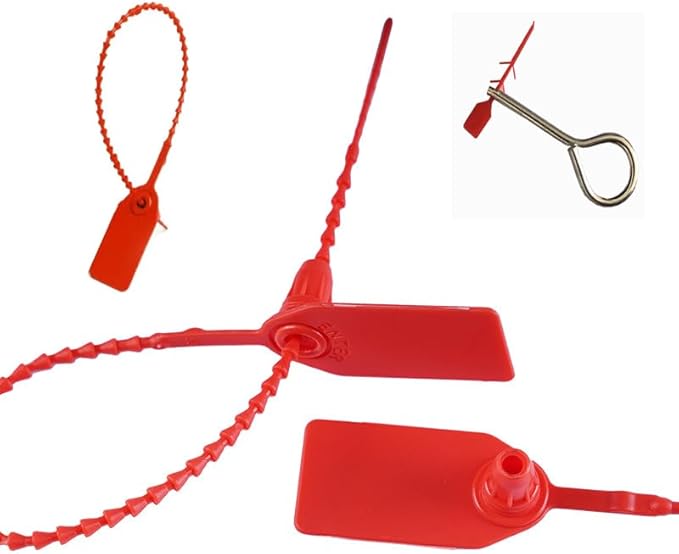 20 Set Fire Extinguisher Tamper Seals Pull Pins Latches Plastic Zip Ties Tite Security Tags Numbered Disposable Self-Locking Tie Replacement for Dry Extinguishers Emergency Kits Maintain
