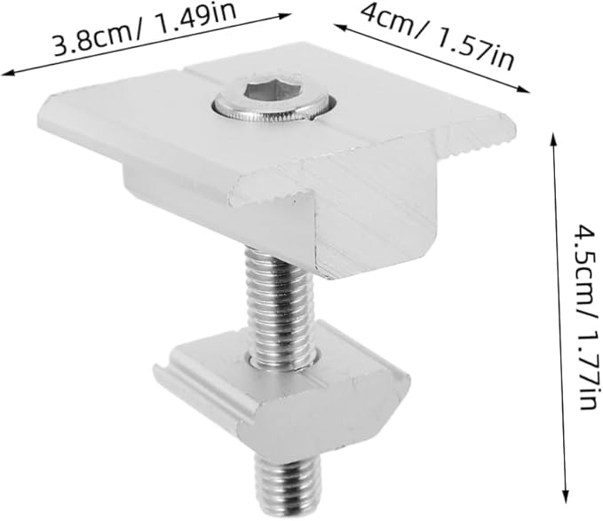 4pcs Solar Panel Mounting Brackets Mid Clips for Roof Installation Lightweight Aluminum Support for Rv and Boat Solar Panels High Load Capacity