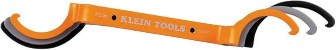 KLEIN TOOLS 50900R Conduit Locknut Wrench Set, Tighten and Loosen Locknuts in Tight Spaces, 1/2, 3/4 and 1-Inch, Offset Bends, 3-Piece