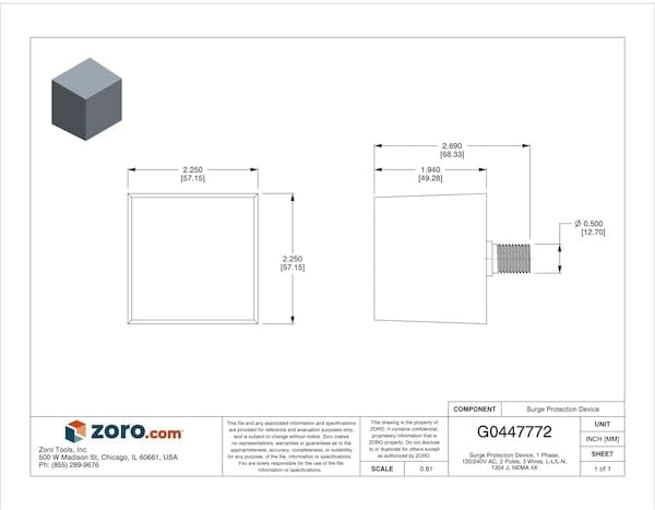 Square D - SDSA1175 Panel Mounted Single Phase Type 1 Surge Protective Device