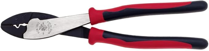 Klein Tools J1005 Crimping and Cutting Tool, Tapered Nose for 10 to 22 AWG Solderless Terminals and Connectors