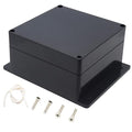Junction Box, Zulkit Project Box Waterproof Dustproof IP65 ABS Universal Electrical Boxes Enclosure with Fixed Ear Black 6.30 x 6.30 x 3.54 inch (160 x 160 x 90 mm)(Pack of 1)
