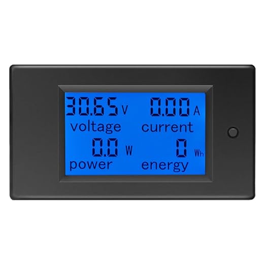 DC Battery Monitor Meter,0-100V,0-100A, Widely Applied to 12V/24V/48V RV/Car Battery, LCD Display, Digital Current Voltage Solar Power Meter (Meter+100A Shunt)