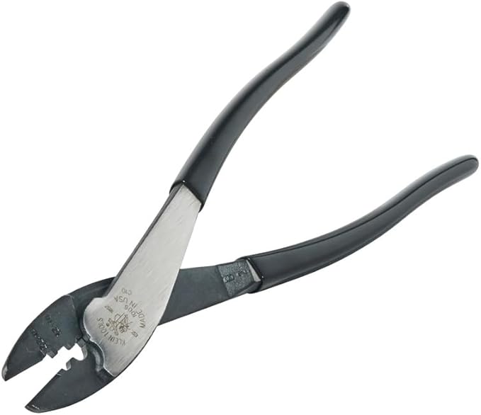 Klein Tools 1006 Cutting/Crimping Tool, Made in USA, Crimps 10 to 22 AWG Solderless Terminals and Connectors, with Wire Cutter in Tapered Nose