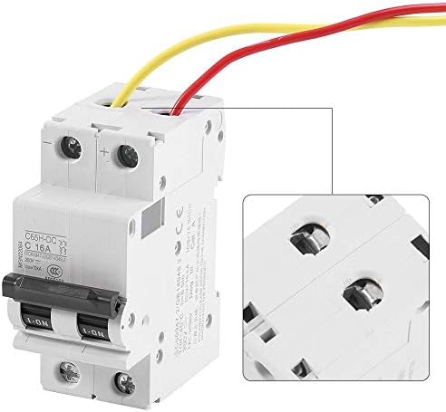 Low-Voltage DC Miniature Circuit Breaker for Solar Panels Grid System - din Rail Mount, 2P 250V Breaker DC Circuit Amp Solar Double Pole (32A)