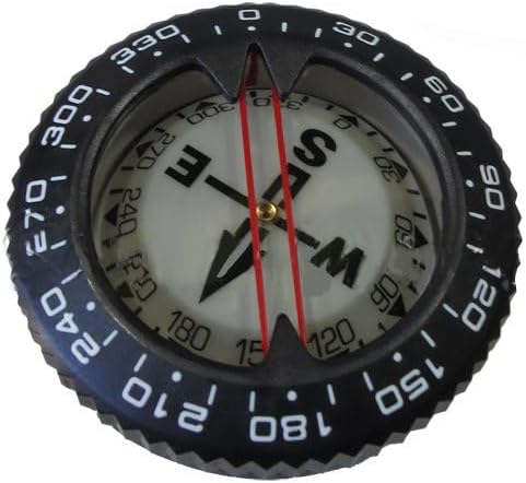 Scuba Choice Diving Compass Module - Glow in the Dark, Aluminum, 80M Max Depth, Portable, 25° Tilt, Compact & Durable - Reliable Underwater Navigation, Gear Divers, Marine Navigation Tool