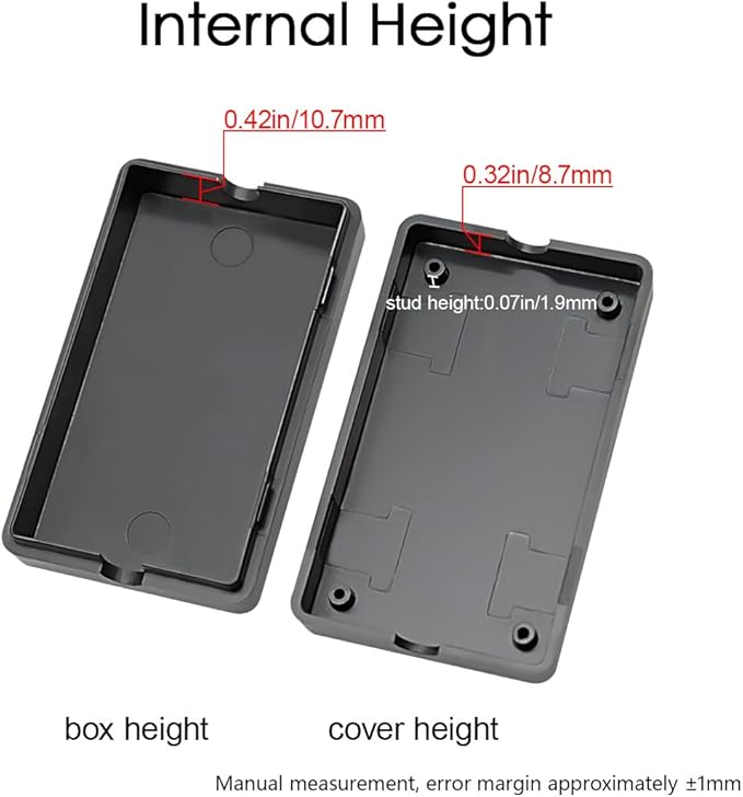 LeMotech Project Box 10 Pieces ABS Plastic Electrical Project Case Small Junction Box for Electronics Black 2.4 x 1.4 x 0.7 inch (60 x 36 x 17 mm)