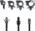 Universal Push Mount Cable Zip Tie with Automotive Wire Loom Clips Kit, Car Engine Bay Replacement Parts for Trucks Cars (50pcs)