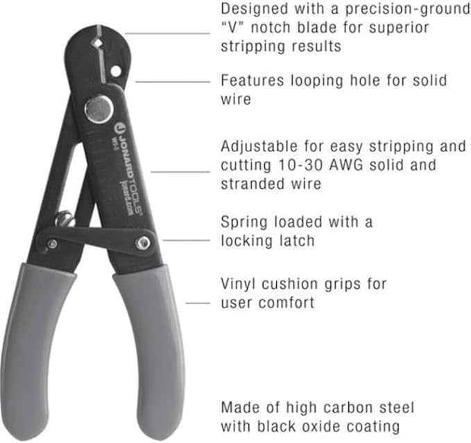 Jonard Tools WS-5 Adjustable Wrench Stripper, Cutter, 10-30 AWG