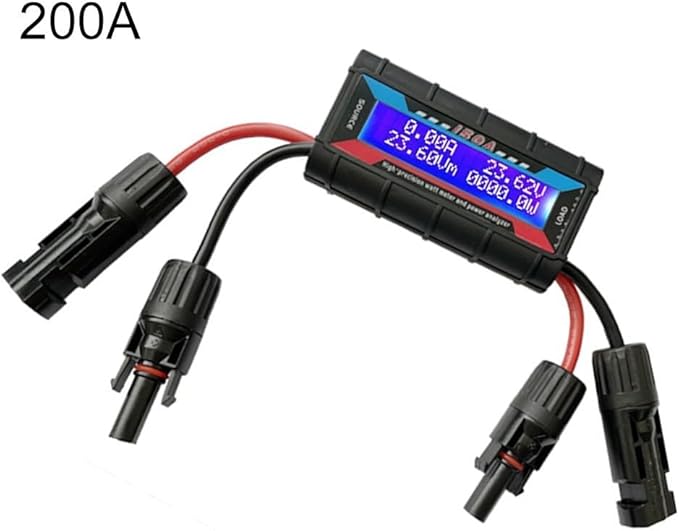 RC Watt Meter Power Analyzer Voltage Amp Meter, Digital LCD Display With Photovoltaic Connector For Solar, Wind Power, Battery Current Measurement 4.8-60V(150A)