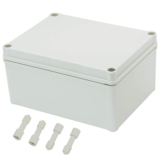 Zulkit Junction Box ABS Plastic Dustproof Waterproof IP67 Junction Boxes Universal Electrical Project Enclosure DIY Electronic Project Box Grey 7.87 x 5.91 x 3.94 inch (200 x 150 x 100 mm)