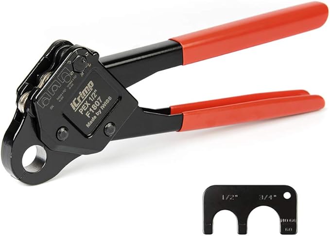 iCrimp Angle Head F1807 PEX Pipe Crimping Tool for Copper Rings - 1/2-inch Angle Single Crimper, Suitable for Tight Spaces