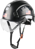 GREEN DEVIL Safety Helmet Hard Hat with Visor Chinstrap Adjustable Lightweight Vented ABS Work Helmet for Men and Women 6-Point Suspension ANSI Z89.1 Approved Ideal for Industrial & Construction