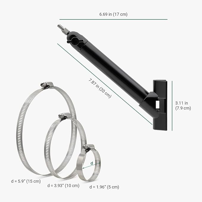 Holicfun Universal Solar Panel Pole Mount for Ring, Eufy, Arlo, Wyze, Reolink Solar Panels and More, No Drilling Required, Extended Mounting Arm, Multi-Angle Adjustable (White)