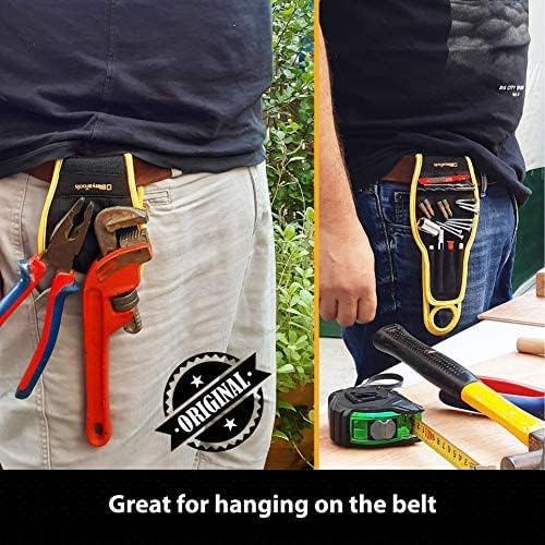 BINYATOOLS Magnetic Wristband for Tools Gift for Him Magnet Screw Holder Wrist Support Keeps Screws Nails Drill Bits Handy Unique Tool Gadgets for Men's & Dad (BLACK)