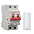CNC DC Miniature Circuit Breaker, 2 Pole 1000V 25 Amp Isolator for Solar PV System, Thermal Magnetic Trip, DIN Rail Mount DC Disconnect Switch (25 Amp)
