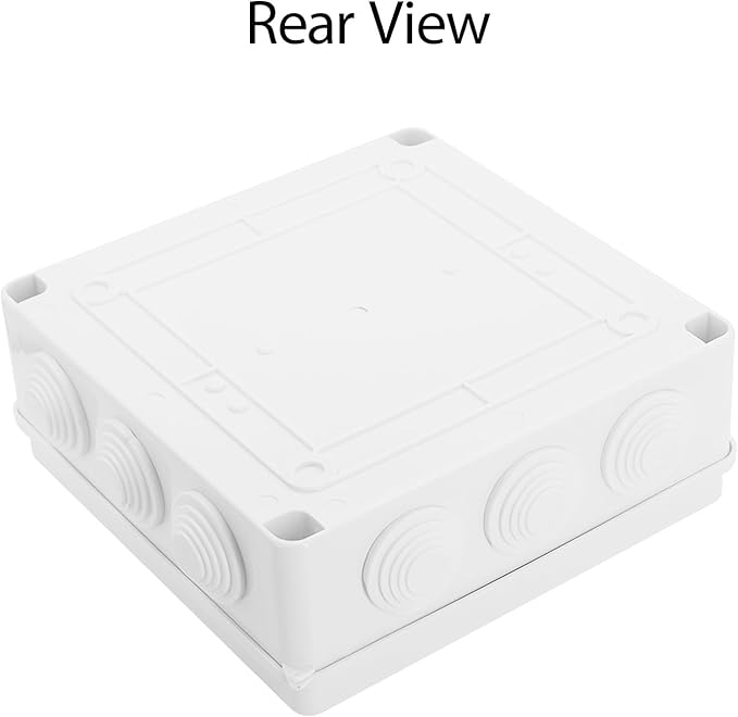 LeMotech ABS Plastic Dustproof Waterproof IP65 Junction Box Universal Electrical Project Enclosure White 7.9 x 7.9 x 3.1 inch (200 x 200 x 80 mm)