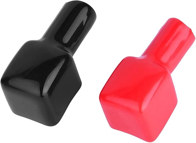 2Pcs Battery Terminal Cover, Marine Battery Terminal Protector, Battery Terminal Covers Positive and Negative Car Battery Terminal Protector Cover Red Black for Lawnmower