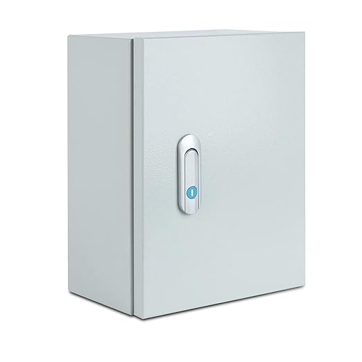 Steel Electrical Junction Box, Indoor&Outdoor Electrical Enclosure Box, Wall Mounted Waterproof&Dustproof Metal Box, Universal Electric Equipment Enclosure Box with Safety Locks and Mounting Plates