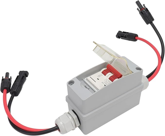 Solar Panel Disconnect Switch, 500V 32A DC Circuit Breaker IP65 Distribution Box Solar Isolator Switch (With Cable and PV Connector)