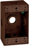 SIGMA ENGINEERED SOLUTIONS Metal Electrical Outlet Box, Weatherproof, Easy Mount Plug and Receptacle Protector, 1 Gang Box, Bronze, (E) 5 Holes