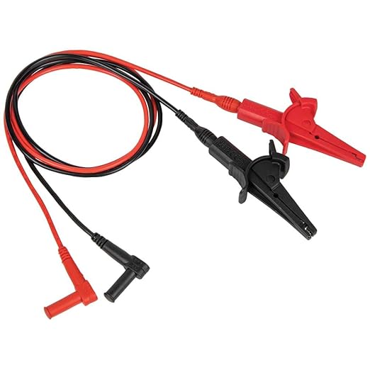 Klein Tools 69381 Alligator Clip Test Leads, Heavy-Duty Banana Plug Replacement Leads, 3-Foot