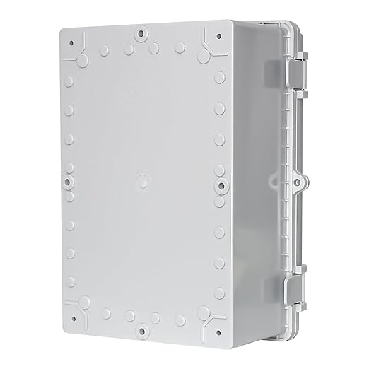 Waterproof Outdoor Junction Box Heavy Duty ABS Waterproof Box IP66, UV Resistant Electrical Enclosure for Marine, Garage & Solar Panel Installations Gray Cover 11.4"x7.4"x5.5"