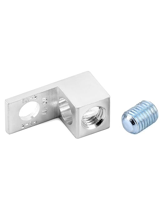 QWORK Aluminum Alloy Mechanical Lugs, 25Pcs Tin-Plated Cable Connectors with 5/16-24 Screw Size for 14 AWG - 2 AWG Conductors