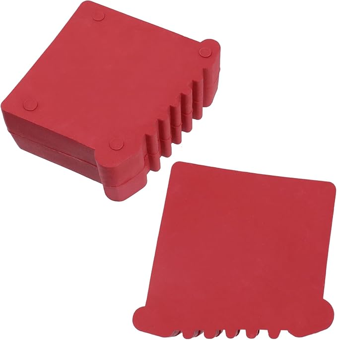 Geesatis 2Pcs Non-Slip Folding Ladder Feet Mat,Rubber Pads Covers Ladder Foot Pads,Anti-Skid Ladder Leg Cushion Bumper,1.2x2.9 Inch (Red)