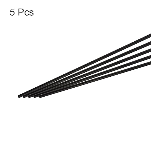 MECCANIXITY Carbon Fiber Rod, 4mm x 500mm Carbon Rod Bar for RC Plane DIY Craft Kite Wing Tube Quadcopter Arm Repair Pack of 5