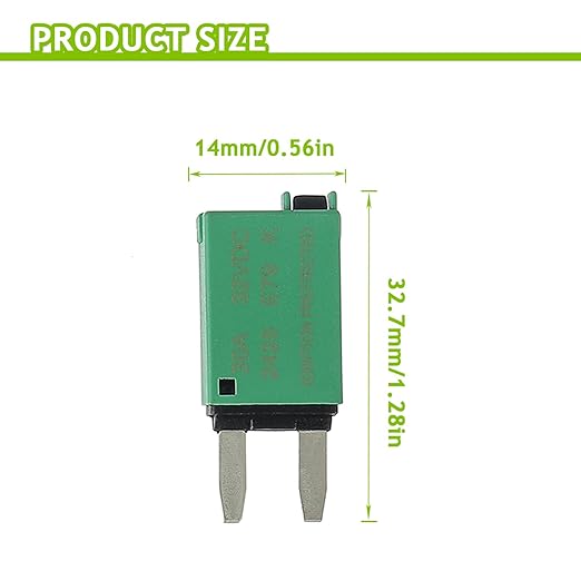 30A DC 12V-32V Manual Reset Circuit Breaker ATM Low Profile T1 Mini Blade Fuses Breakers for Car Trucks Marine Boat RV Solar and More,2 Pack