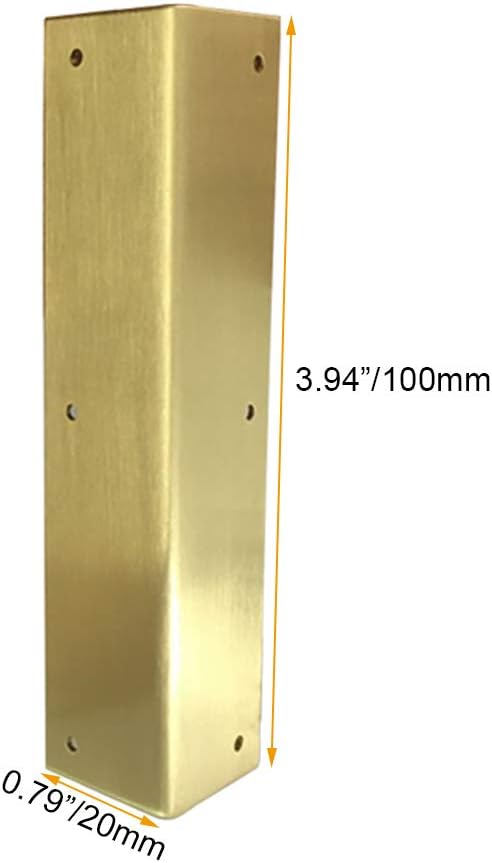 4Pcs Antique Pure Brass Corner Protectors Braces Classical Furniture Tables and Chairs Cabinet Corner Guard (Gold)