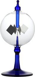 Solar Crookes Radiometer Glass Windmill Handmade for Party Home Decoration Gift L (Blue)