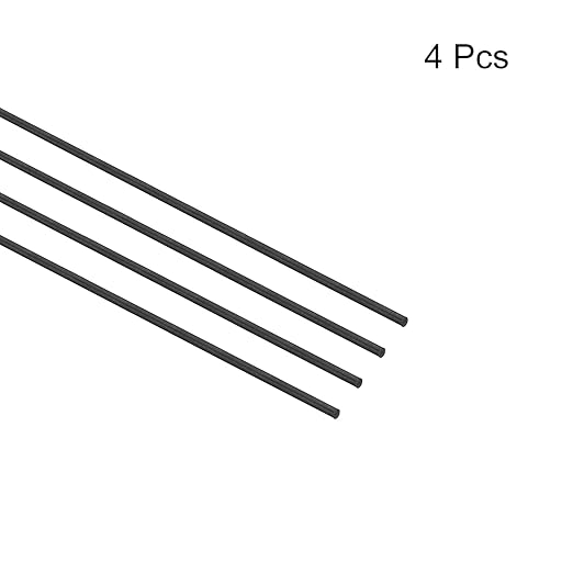 MECCANIXITY Carbon Fiber Rod, 1mm x 150mm for RC Plane DIY Tool Wing Tube Quadcopter Arm, Pack of 4
