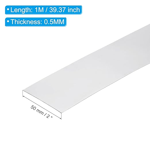 PATIKIL 2in x 39.4in Aluminum Flashing, 1pcs Aluminum Flashing Roll Roofing Aluminum Sheet Metal Strip Sheet Roll 0.5mm Shim for Roofs Gutters Door Window Machinery Repair Craft DIY