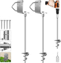 Ground Anchors Shed Anchors 27" Set of 2 Trampoline Stakes Screw in Heavy Duty Mobile Home - Storage Shed Anchor Kit - Playset Swing Anchors - Stakes for Fence,Carport,Garden (Silver, 2 x 27in)