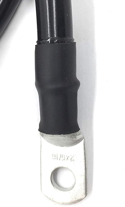 End Game 2 AWG Gauge Marine Grade Battery Cables, Made in USA, Fully Assembled with Heavy Duty Tinned Lugs, 1ft-15ft Lengths Available (Single Black, 1ft - 3/8” Lugs)