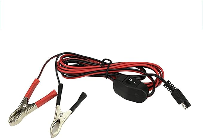 SAE to Alligator Clips Wire Harness with OnOff Switch 12V24V Quick Disconnect Extension Cord for Pump Motorcycle Car Battery Solar Panels, Use On Lawn and Garden Sprayers, 8.2Ft2.5M
