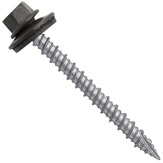 Metal ROOFING SCREWS: (250) 10 x 2" Antique Bronze Hex Head Sheet Metal Roof Screw. Self starting metal to wood siding screws. EPDM washer. Colored head