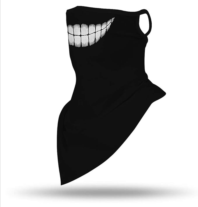 YAYOUREL Neck Gaiter Face Mask Bandanas for Men Women UV Face Scarf Cover Ear Loop Hole Facemask for Fishing Running Cycling