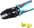 Crimping Tool For Insulated Flag Terminals - Ratcheting Wire Crimper - AWG 12-10 (4-6mm²) - Electrical Crimping Tool