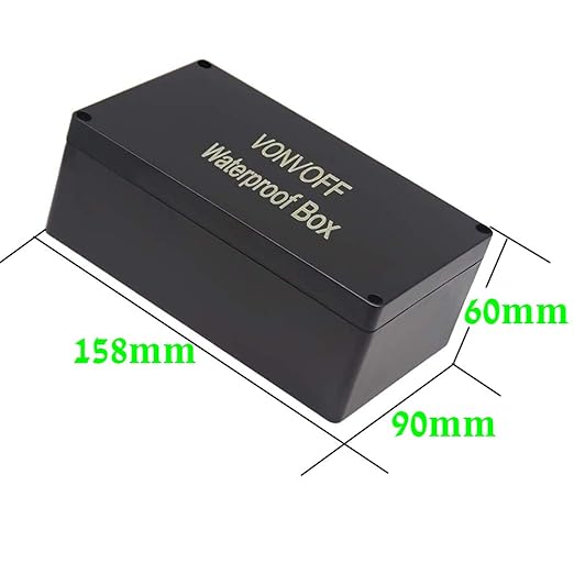 Electrical Box, Universal Junction Box,Dustproof Waterproof IP67 ABS Plastic Box,with 4pcs x M16 Cable Gland,6.2" x 3.5" x 2.4"/158 x 90 x 60mm,Black