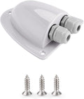 BougeRV White Solar Double Cable Entry Gland Box, RV roof Waterproof ABS Solar Entry housing for RVs, Boats, Yacht, Roofs（White）