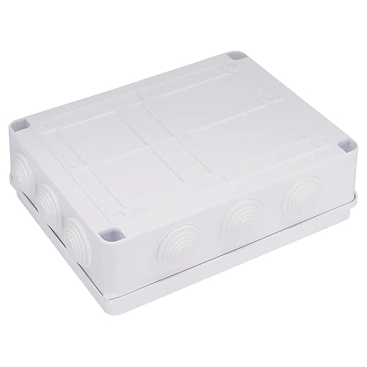 Zulkit Junction Box ABS Plastic Dustproof Waterproof IP65 Universal Electrical Boxes Project Enclosure White 10 x 7.9 x 3.1 inch (255 x 200 x 80mm)