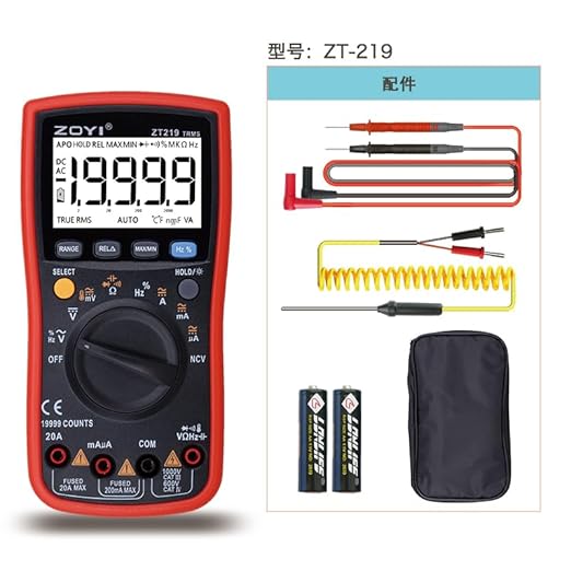 ZOYI ZT219 True RMS Digital Multimeter 19999 Counts, Auto ranging NCV, Temperature, Capacitance, Frequency Duty Cycle Tester, with Backlight Data Hold