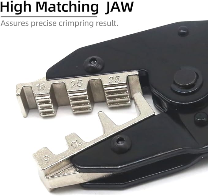Crimping Tool for Sleeves Ferrule Terminals & Pin Cord End- Ratcheting Wire Crimpers - AWG 10-2 (6-35mm²) - Ratchet Terminal Crimper - Electrical Crimping Tool HS-35WF